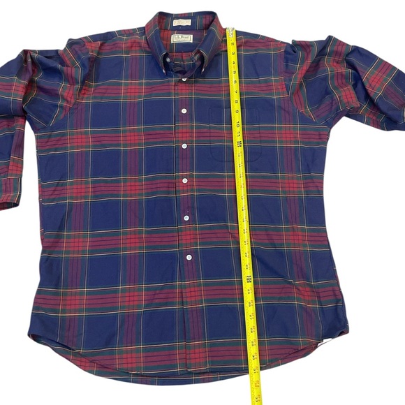 Vintage L.L. Bean Plaid Shirt Button Down Made in USA Size XL 17.5-36 - Picture 9 of 12